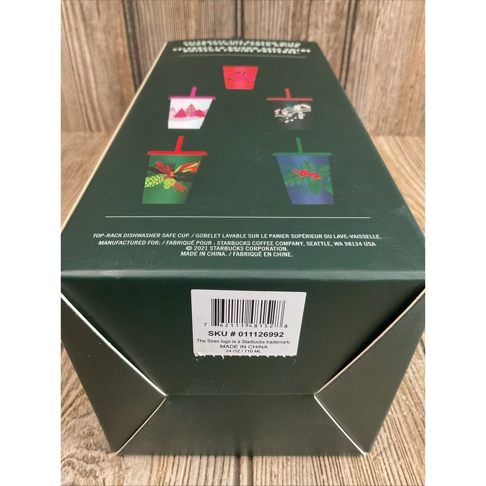 Starbucks Reusable Cold Cups with Lids and Straws - Pack of 5 2021 Holiday